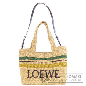 Loewe Font Tote Handbag Raffia